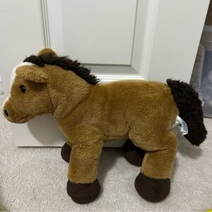 Retired Horse Build a Bear 16" Brown and White Plush Stuffed Animal BAB  Plushie